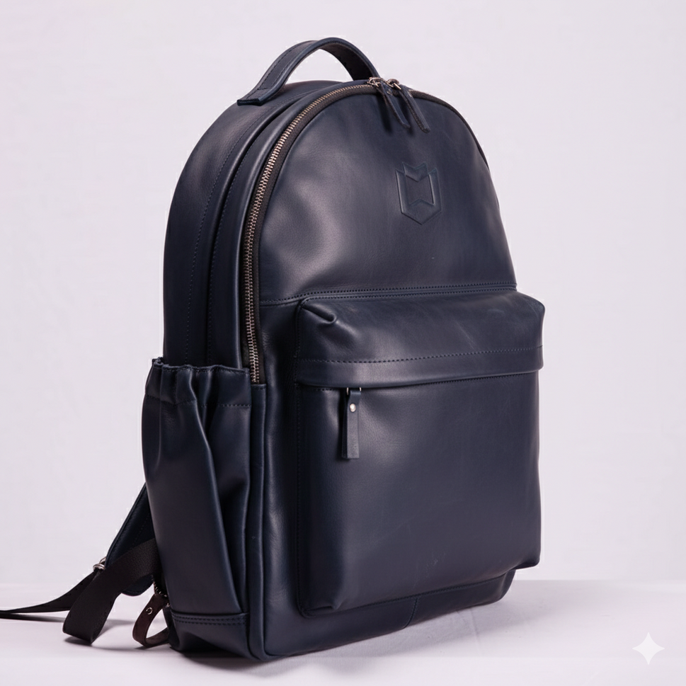 Executive Leather Laptop BagNavy